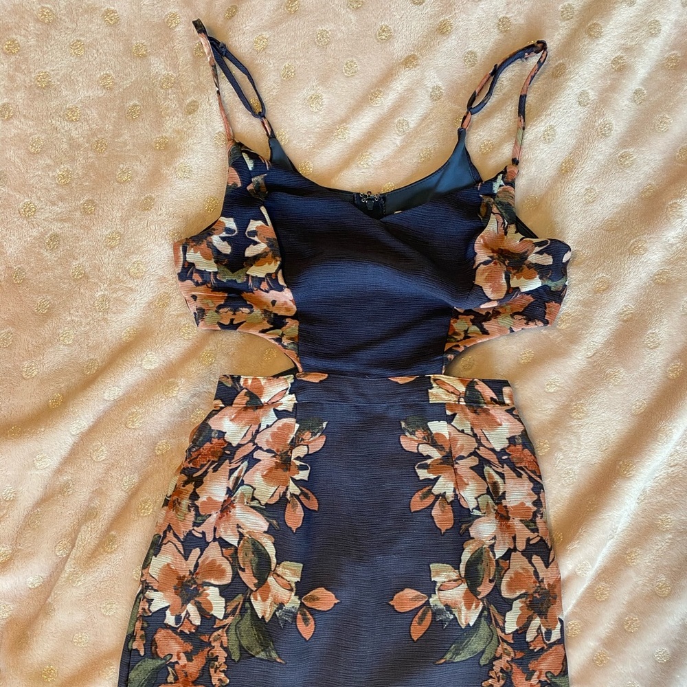 Charlotte Russe Floral Maxi Dress - Purple and Pink - Picture 3 of 5